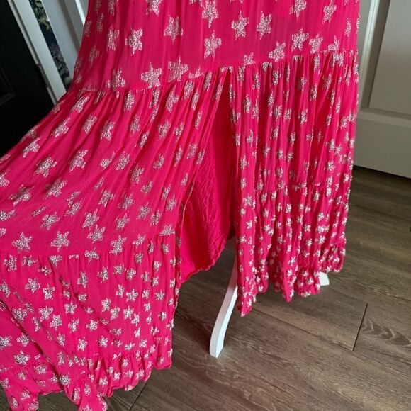 Rococo Sand Vega Barbiecore Maxi Dress in Hot Pink with Silver Stars Size M - Picture 2 of 8